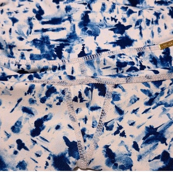 Cleo Harper Tie Dye Blue White XS Athletic Yoga Workout Athleisure Leggings - Picture 7 of 9